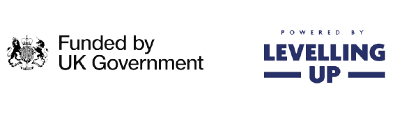 Government Logo - Funded by UK Government and the Leveling UP Logo